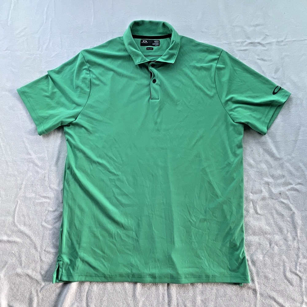 VTG OAKLEY REGULAR FIT HYDROLIX POLO SHIRT GREEN MENS MEDIUM EXCELLENT CONDITION